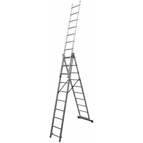 Escalera de Aluminio Profesional Transformable Catter House 3x10 Peldaños Altura Máxima de Trabajo 748 cm