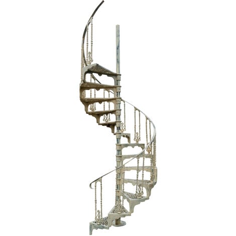 Escalera de caracol de hierro fundido acabado antiguo