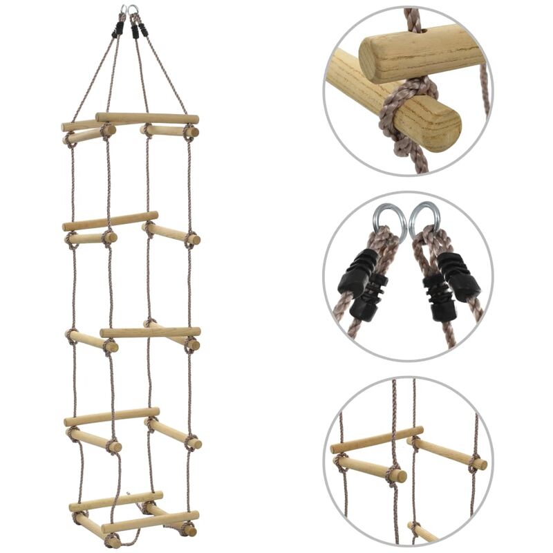 

Escalera de cuerda para niños 200 cm madera