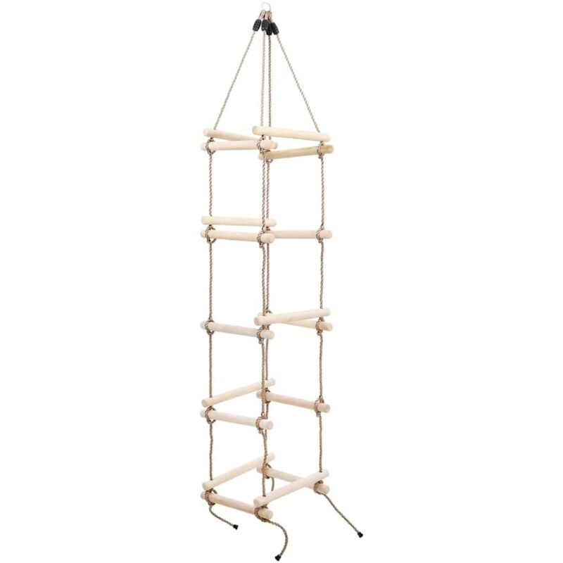 

vidaXL Escalera de cuerda para niños 200 cm madera - Marrón