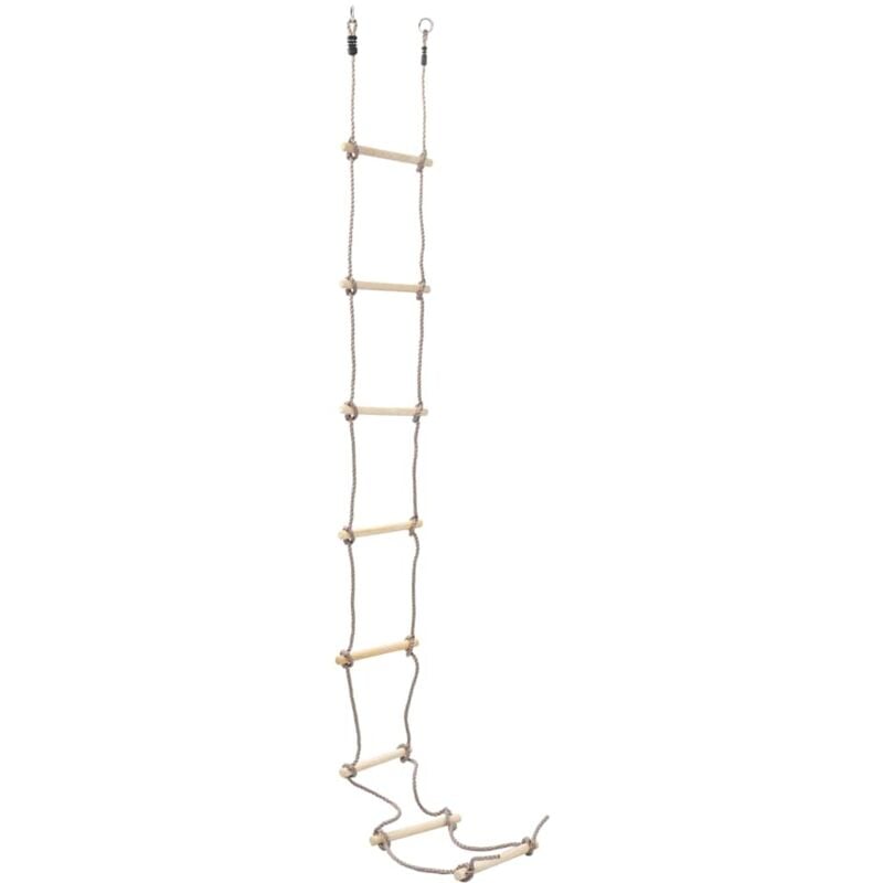 

vidaXL Escalera de cuerda para niños 290 cm madera - Marrón