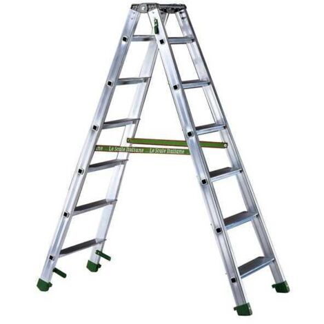 Escalera de doble subida con 7 peldaños