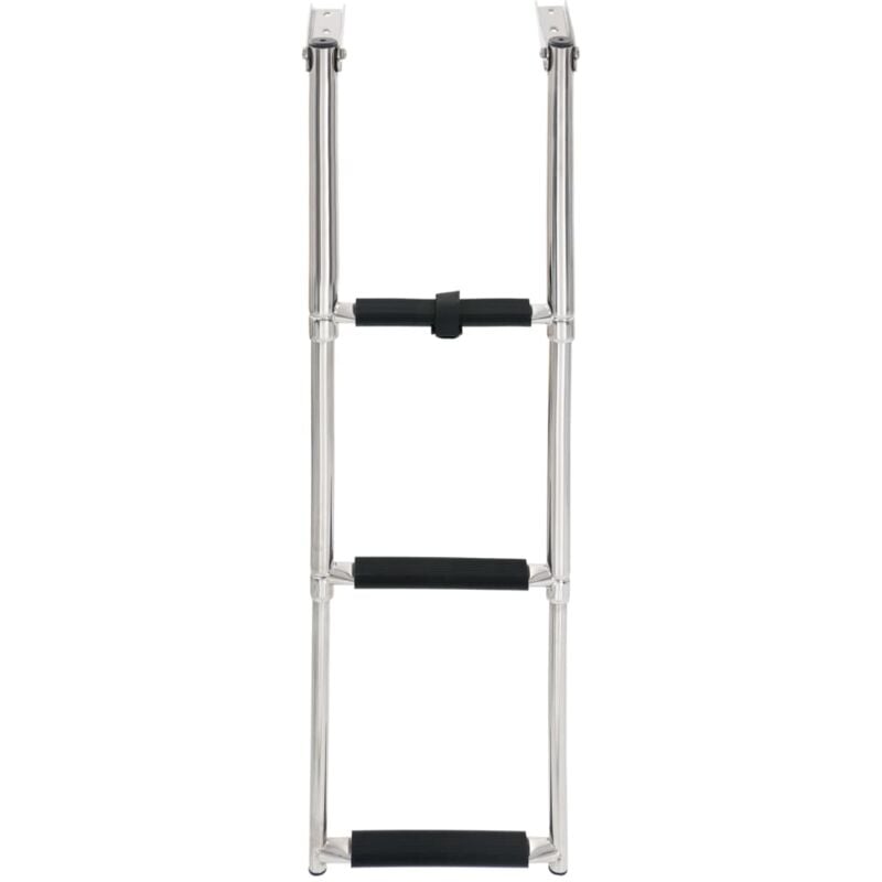 

vidaXL Escalera de embarque plegable 3 peldaños acero inoxidable