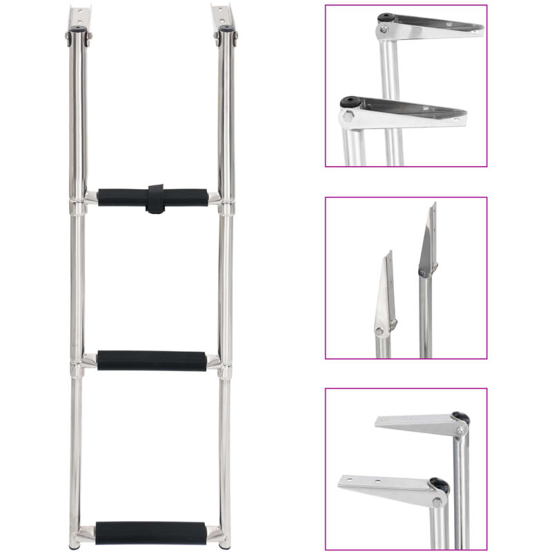 

Escalera de embarque plegable 3 peldaos acero inoxidable