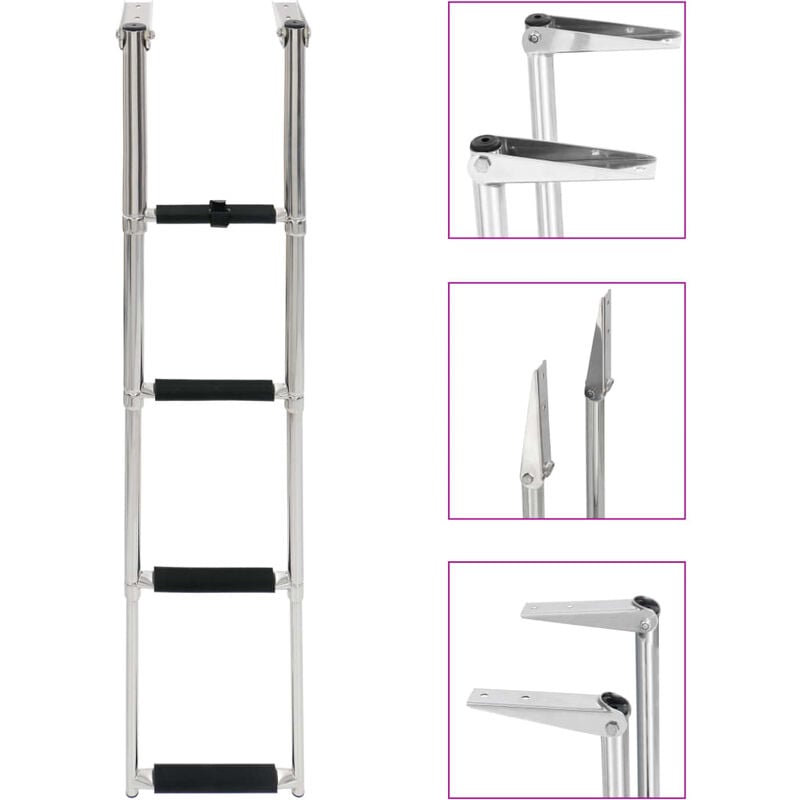 

Escalera de embarque plegable 4 peldaos acero inoxidable
