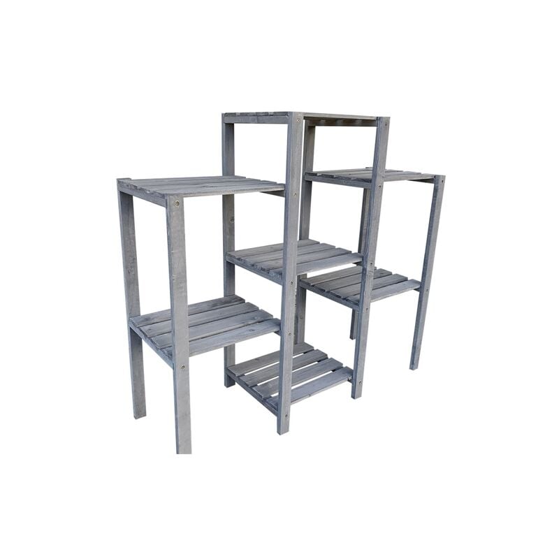 

Mucola - Escalera de flores estantería de flores puesto de flores Gris taburete de flores pisos escalera para macetas decorativo diseño planta
