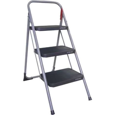 escalera de mano negra de 3 peldaños - m11nr - rolser -