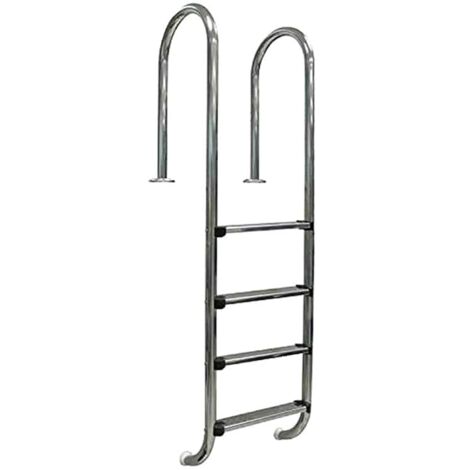 Escalera de pared de acero inoxidable para piscina enterrada, 4 peldaños de 1,50 m Gre Pools