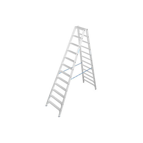 Escalera de tijera de aluminio de peldaños planos 
