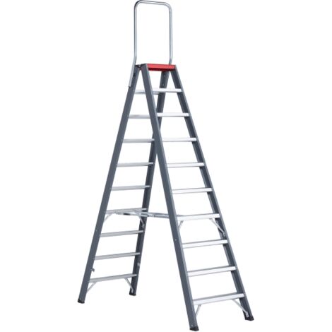 Escalera de tijera de peldaños planos de aluminio  ascenso por