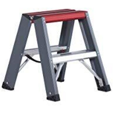 Escalera de tijera de peldaños planos de aluminio  ascenso por
