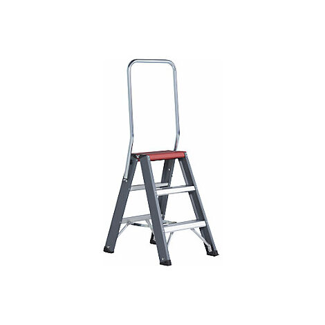 Escalera de tijera de peldaños planos de aluminio  ascenso por