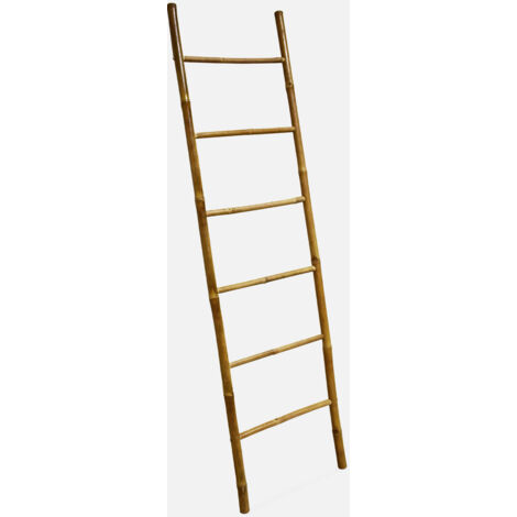 Escalera decorativa de bambú con 6 montantes