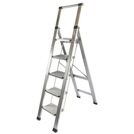 Escalera dom tijera 1,26mt 5 peldaños anch alu homelux