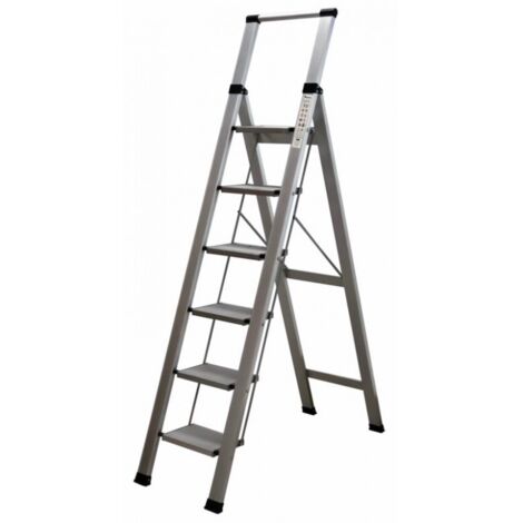 Escalera dom tijera 1,52mt 6 peldaños anch alu homelux