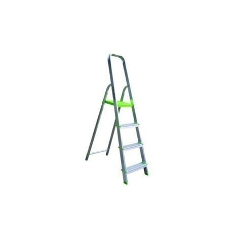 Escalera Domestica Tijera 0,87Mt 4 Peldaños Barandilla Baja Aluminio Vivahogar