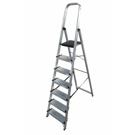 ALTIPESA Escalera Profesional de Aluminio transformable Apoyo-Tijera con Base un Acceso 2 x 7 pelda/ños Serie bis