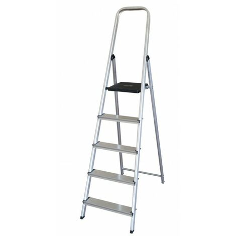 Escalera doméstica de Aluminio tijera un acceso con asa SERIE 300 5 peldaños