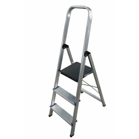 Escalera doméstica de Aluminio tijera un acceso con asa SERIE 370 3 peldaños