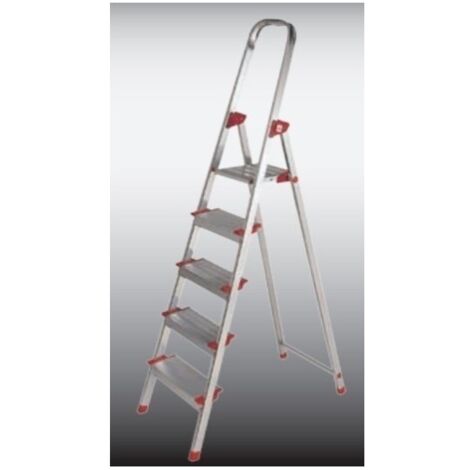 Escalera Domestica Tijera 0,60Mt 3 Peldaños Aluminio  New Plus Ktl