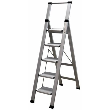 Escalera Domestica Tijera 1,26Mt 5 Peldaños Anch Alu Homelux