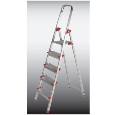 Escalera Domestica Tijera 1,65Mt 8 Peldaños Aluminio New Plus Ktl