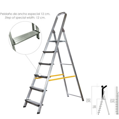 Escalera Domstica Aluminio Profesional 6 Pel