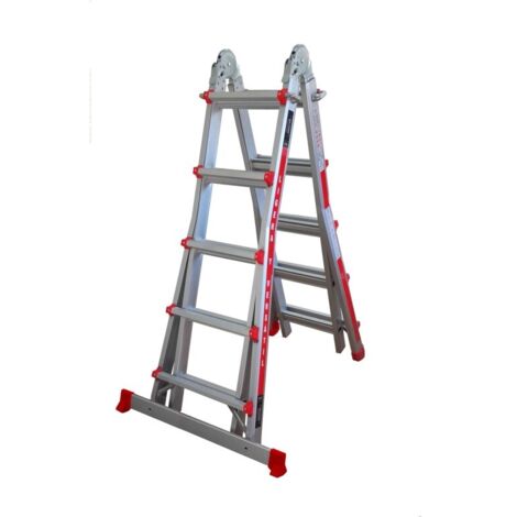 Escalera ind.mult tijera 5,10mt 10+10 telesc alu codiven