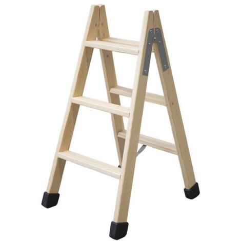 ESCALERA MADERA DOBLE 3 PELDAÑOS 0,75 M
