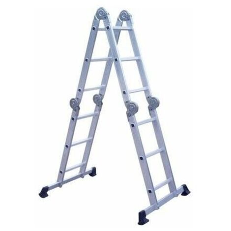 Escalera Multiposicional Aluminio 6 Rotulas 12 Peldaños