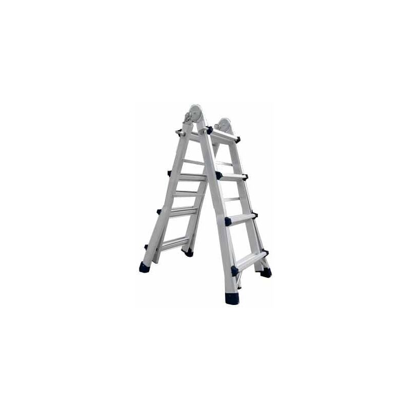 

Escalera Multiuso Aluminio 8+8 Peldanos