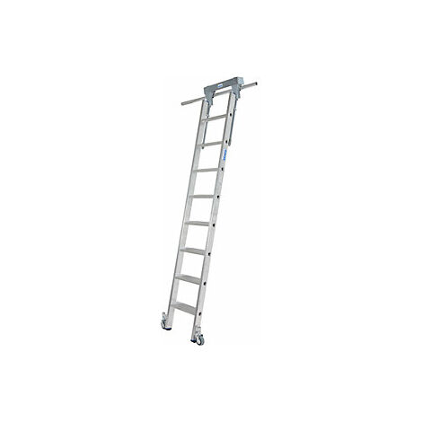 Escalera para estanterías de peldaños planos  con cabezal