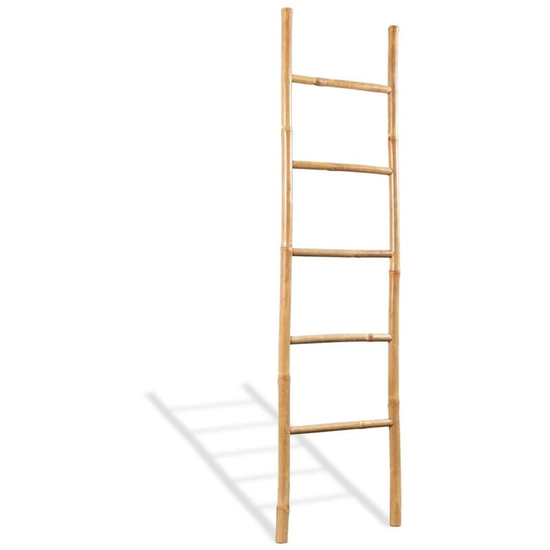

vidaXL Escalera para toallas con 5 peldaños de bambú 150 cm - Marrón