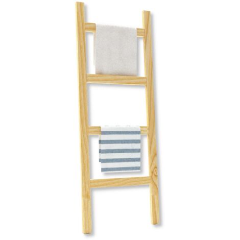 Escalera para toallas de madera de pino 120 x 47 x 2 cm natural 030011140
