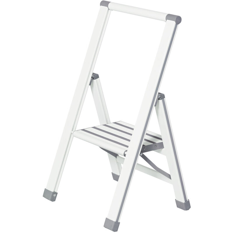 

Escalera plegable en diseño de aluminio 1 peldaño, blanca - Wenko