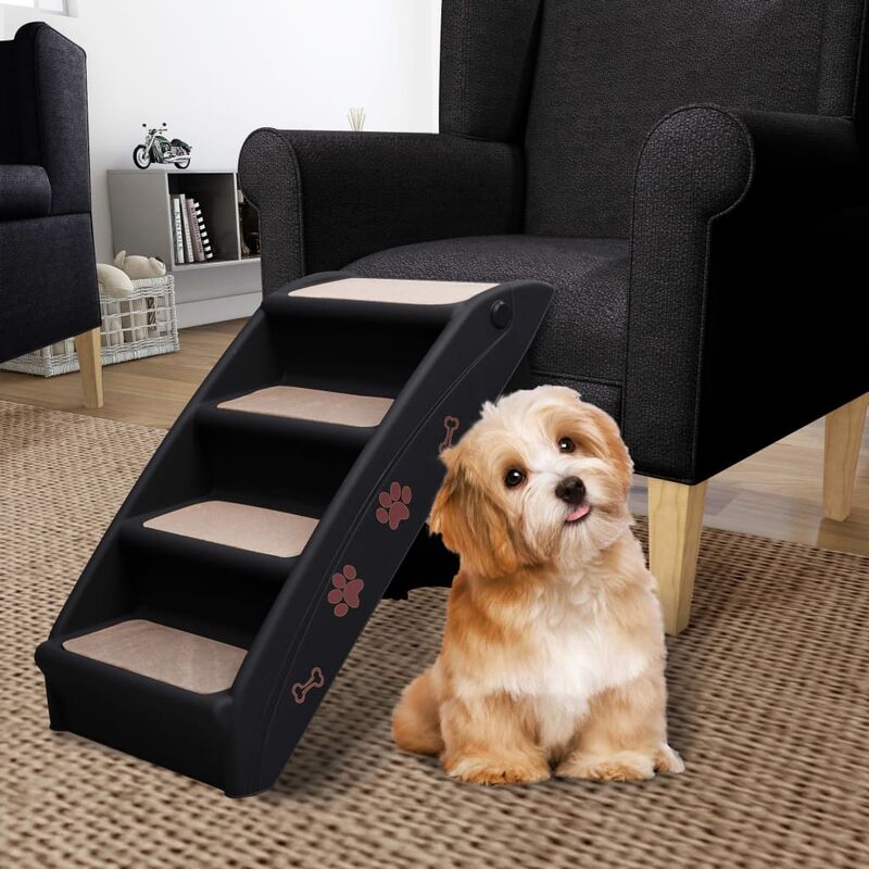 

Escalera plegable para perros negro 62x40x49,5 cm