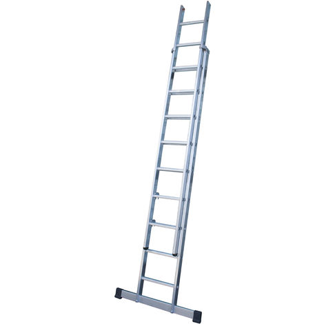Escalera profesional de Aluminio de apoyo extensible con barra estabiliadora SERIE TOP 2 x 9 peldaños
