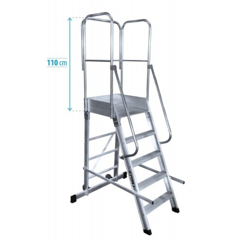 Escalera profesional de Aluminio un acceso con plataforma de trabajo 3