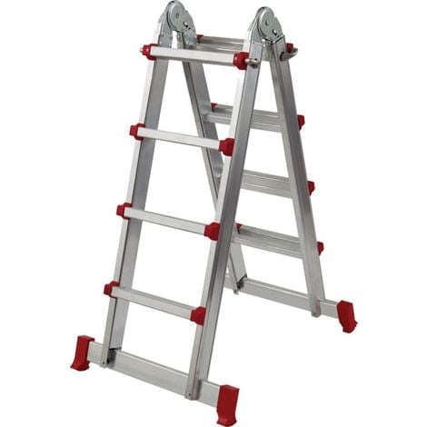 Escalera telescopica aluminio 4x4 peldaños 3,83 mt