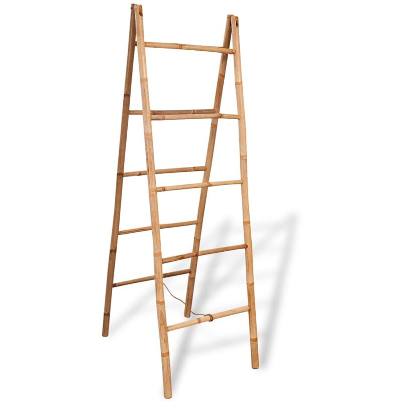 

Escalera toallero doble con 5 peldaños bambú 50x160 cm