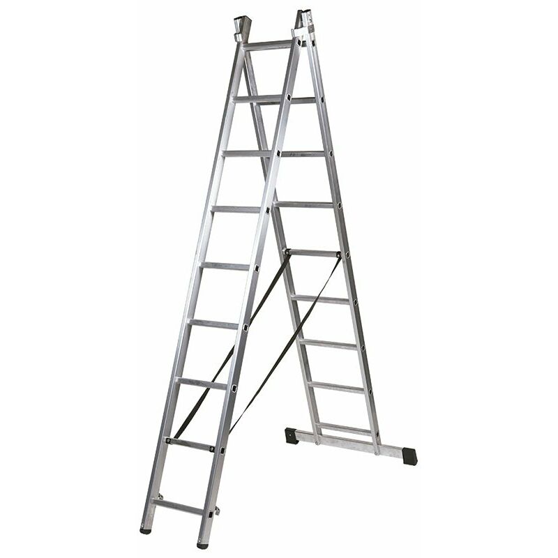 

Escalera Transf. Aluminio 2X9 Peldaños