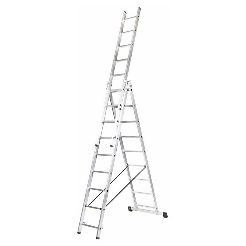 

Escalera Transf. Aluminio 3X9 Peldaños