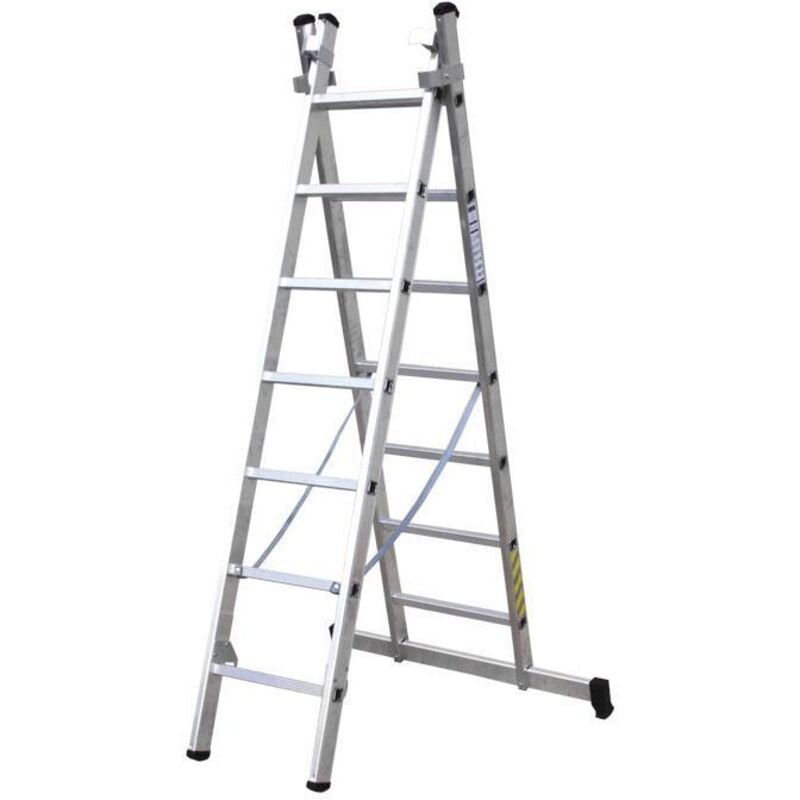 

PLIMPO escalera aluminio doble 9 peldaños 2,50+2,50 mts