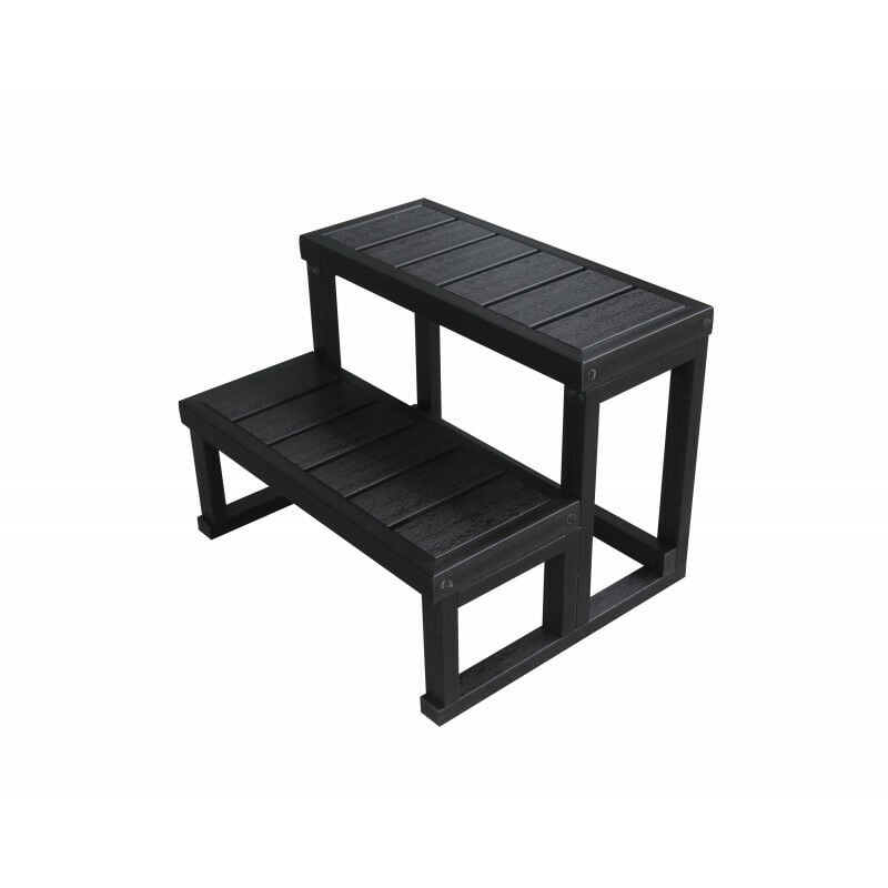 Escalier composite grey 2 marches h 54 x l 56 x l 68 cm