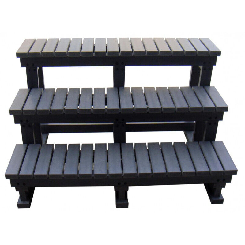 Water Clip - Escalier composite grey 3 marches h 73,5 x l 86 l 126,5 cm