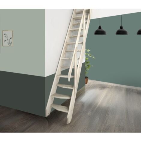 HANDYSTAIRS Escalier de meunier peu encombrant MGS55 avec main courante 55 cm de large Hauteur 280 cm