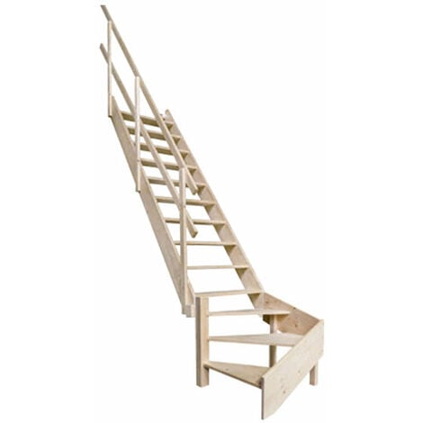 B. Escalier de meunier avec main courante à gauche