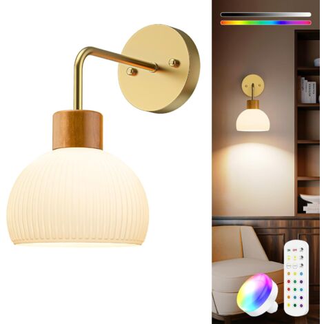 Escalier De Salon De Chambre à Coucher De Style MéDiéVal, Applique Murale à Source De LumièRe Rechargeable, Applique Murale En Verre TéLéCommandéE, Avec Minuterie, AdaptéE Au Salon De La Chambre à Cou