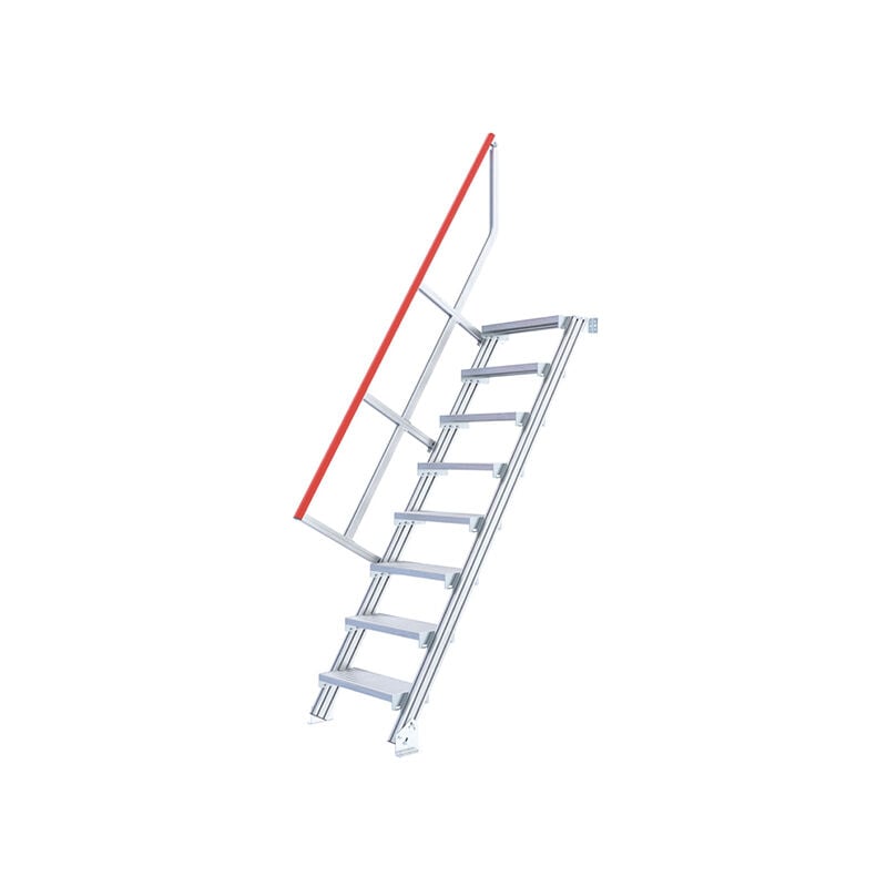 Matisère - Escalier industriel 4 marches - Hauteur à franchir 1.00m - Inclinaison 60° - Main-courante à gauche - 22100804