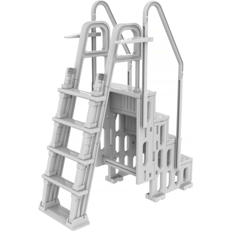 Habitat Et Jardin - Escalier echelle double piscine ' Mario ' avec système de sécurité enfant